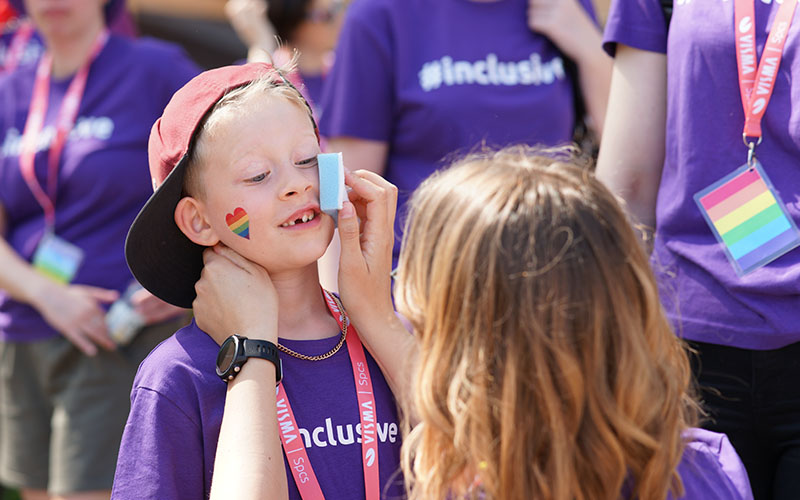 Bild från Växjö Pride där vi på Visma Spcs är närvarande